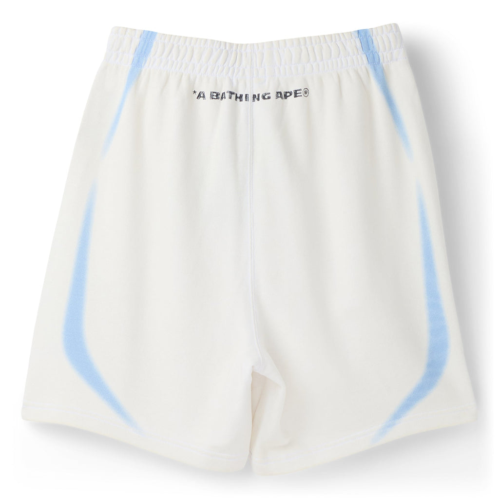 A Bathing Ape Heavy Wash Hand Draw Football Logo Relaxed Fit Sweat Shorts M (White) - Image 2