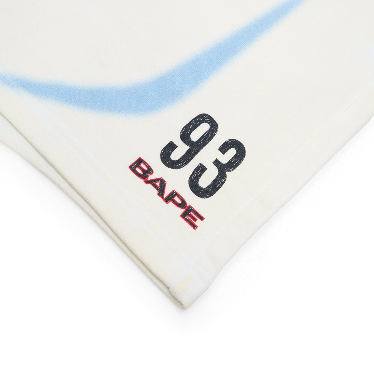 A Bathing Ape Heavy Wash Hand Draw Football Logo Relaxed Fit Sweat Shorts M (White) - Image 4