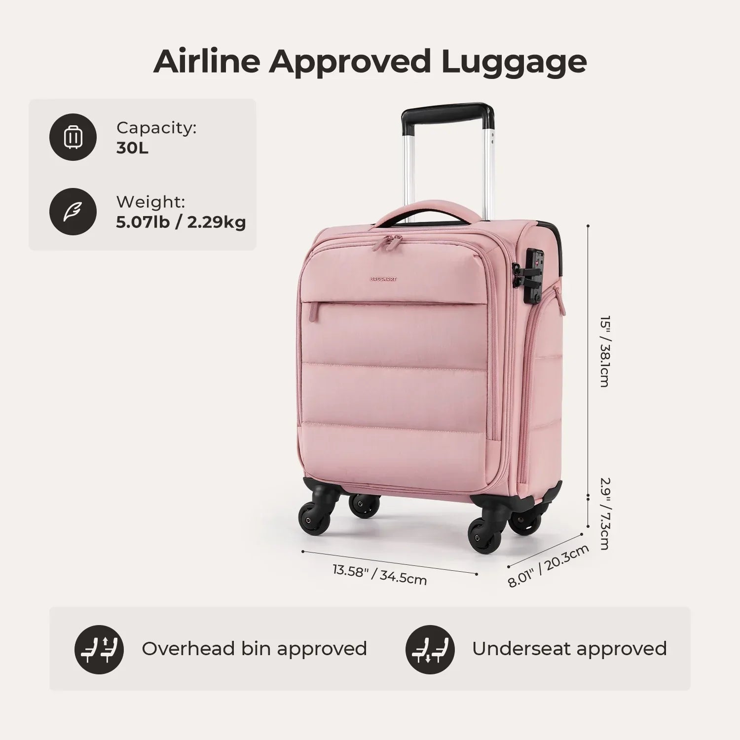 Bagsmart 16" Personal Item Carry on Luggage
