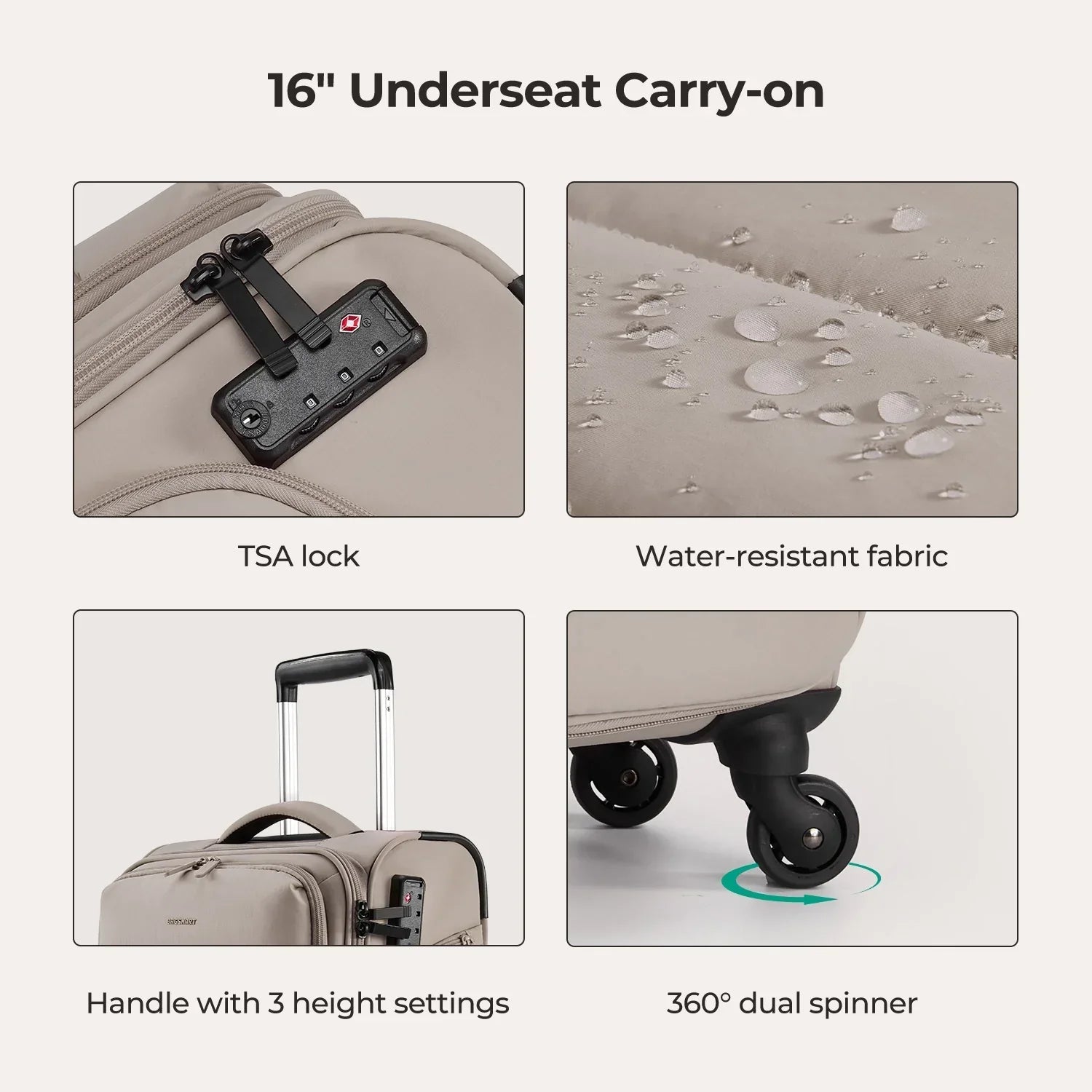 Bagsmart 16" Personal Item Carry on Luggage