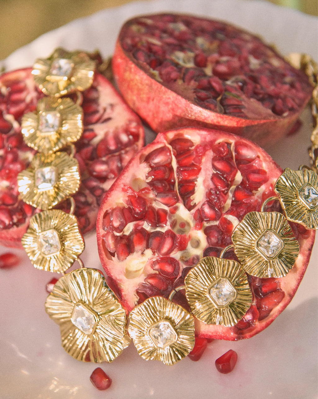 Gold Floral Statement Necklace - Image 7