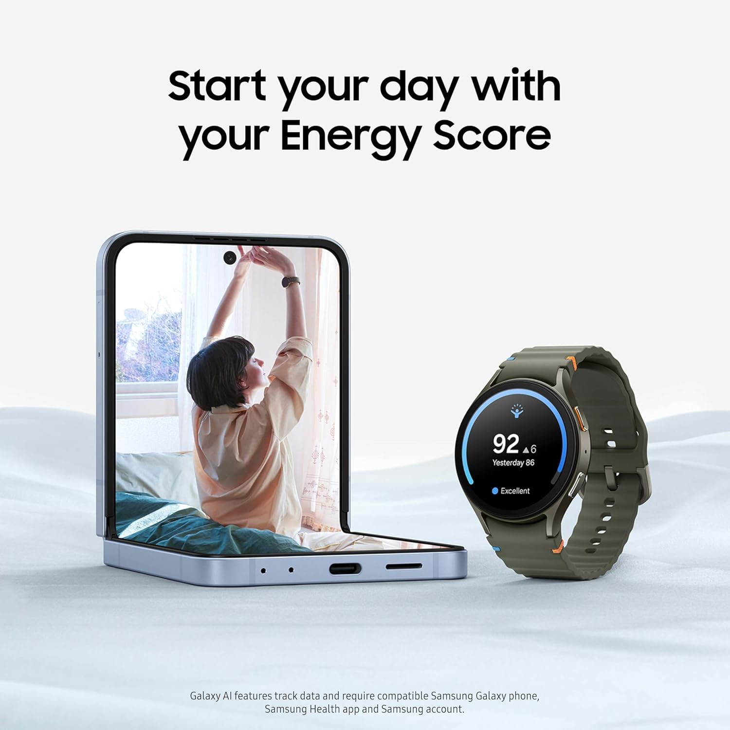 Samsung Galaxy Watch7 Aluminum Smartwatch 44mm LTE ƒ?? Silver with Cream Band ƒ?? SM-L315UZSAXAA