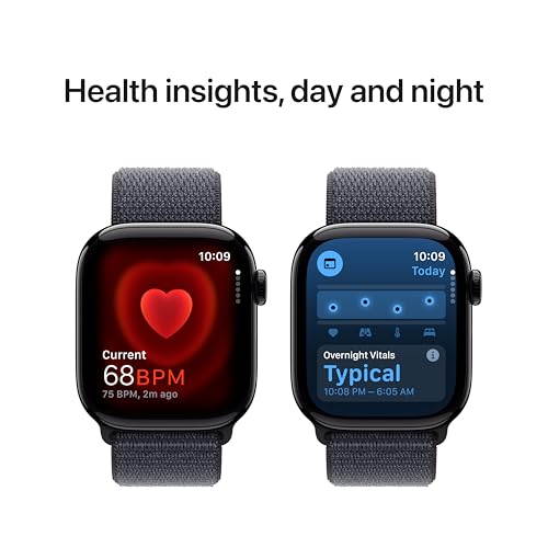 Apple Watch Series 10 (GPS+Cellular) 42mm Aluminum Case with Ink Sport Loop - Jet Black - (2024)
