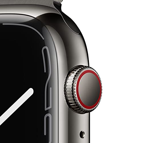 Apple Watch Series 7 LTE 45mm Graphite Stainless Steel w/Graphite Milanese Loop - MKJJ3LL/A
