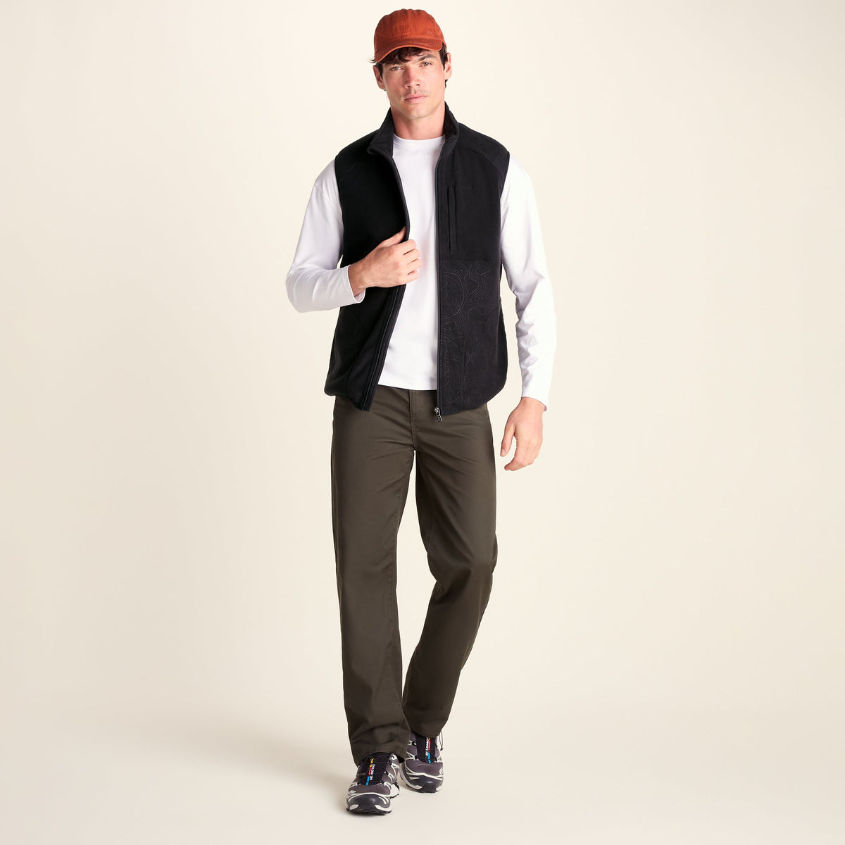 Ainsworth Mens Microfleece Gilet - Terrain Print - Image 2