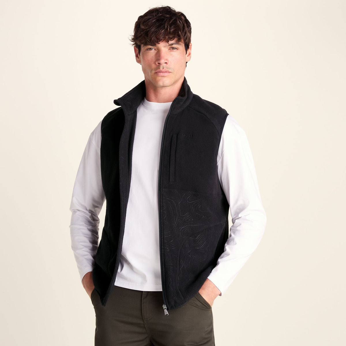 Ainsworth Mens Microfleece Gilet - Terrain Print - Image 6