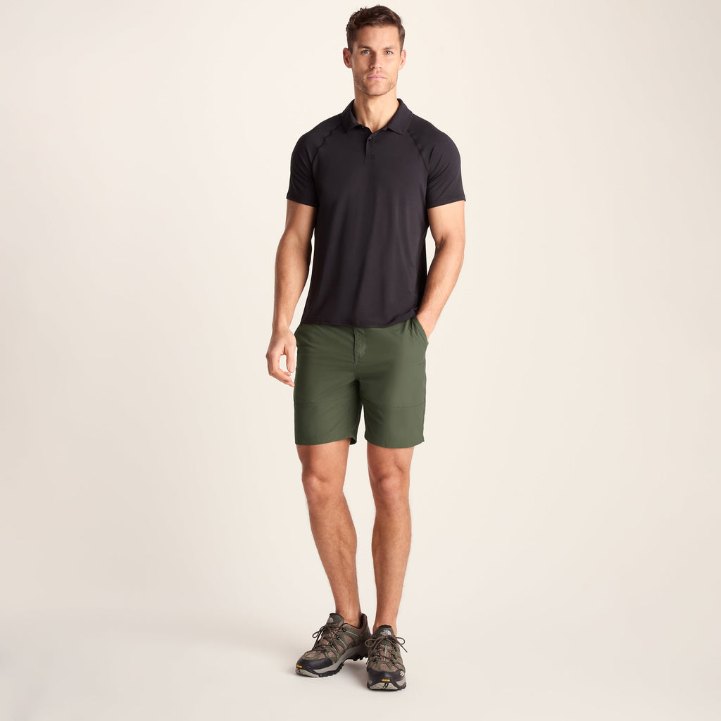 Amble Mens Lightweight Ripstop Performance Shorts - Khaki - Image 2