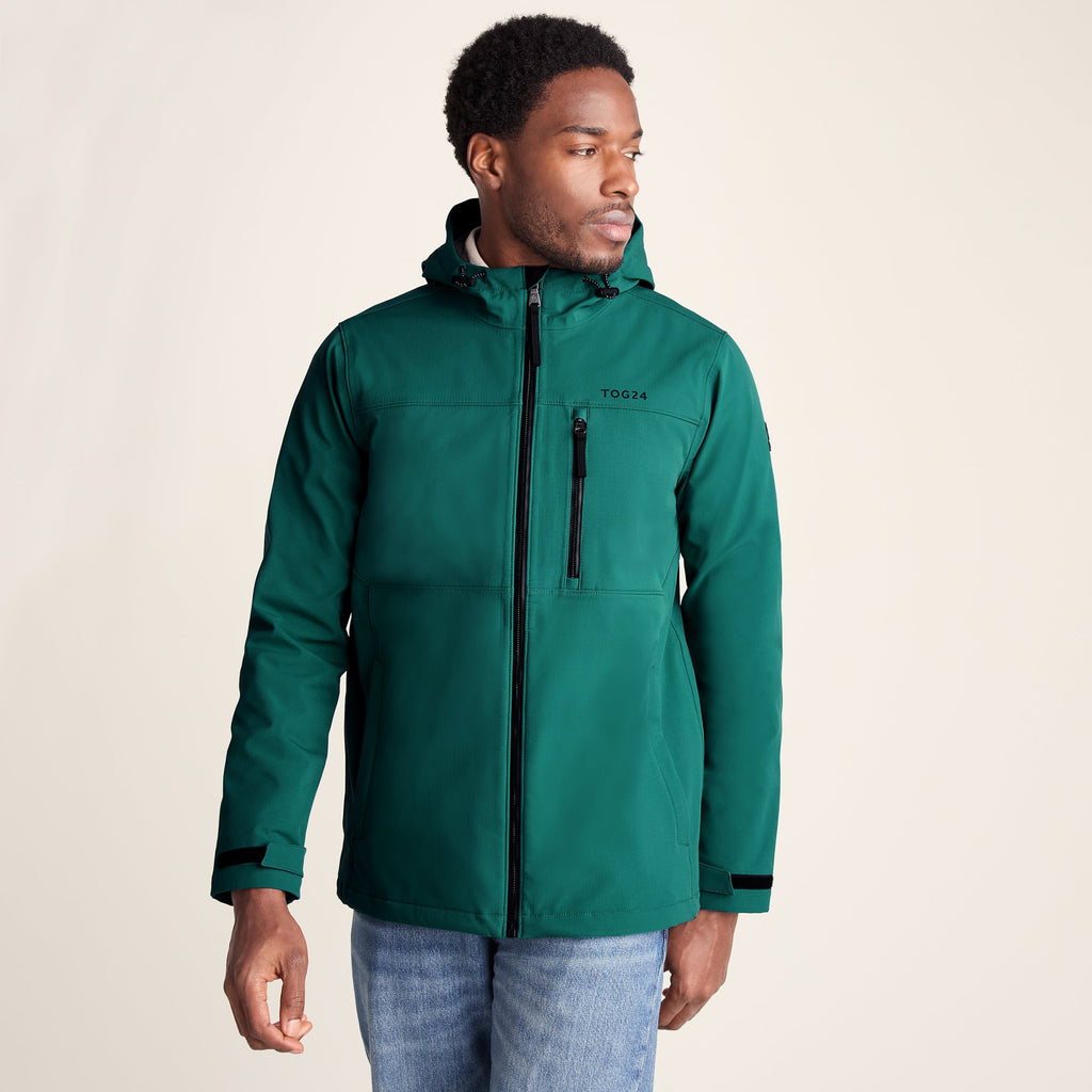 Andro Mens Hooded Waterproof Softshell Jacket - Dark Turquoise - Image 4