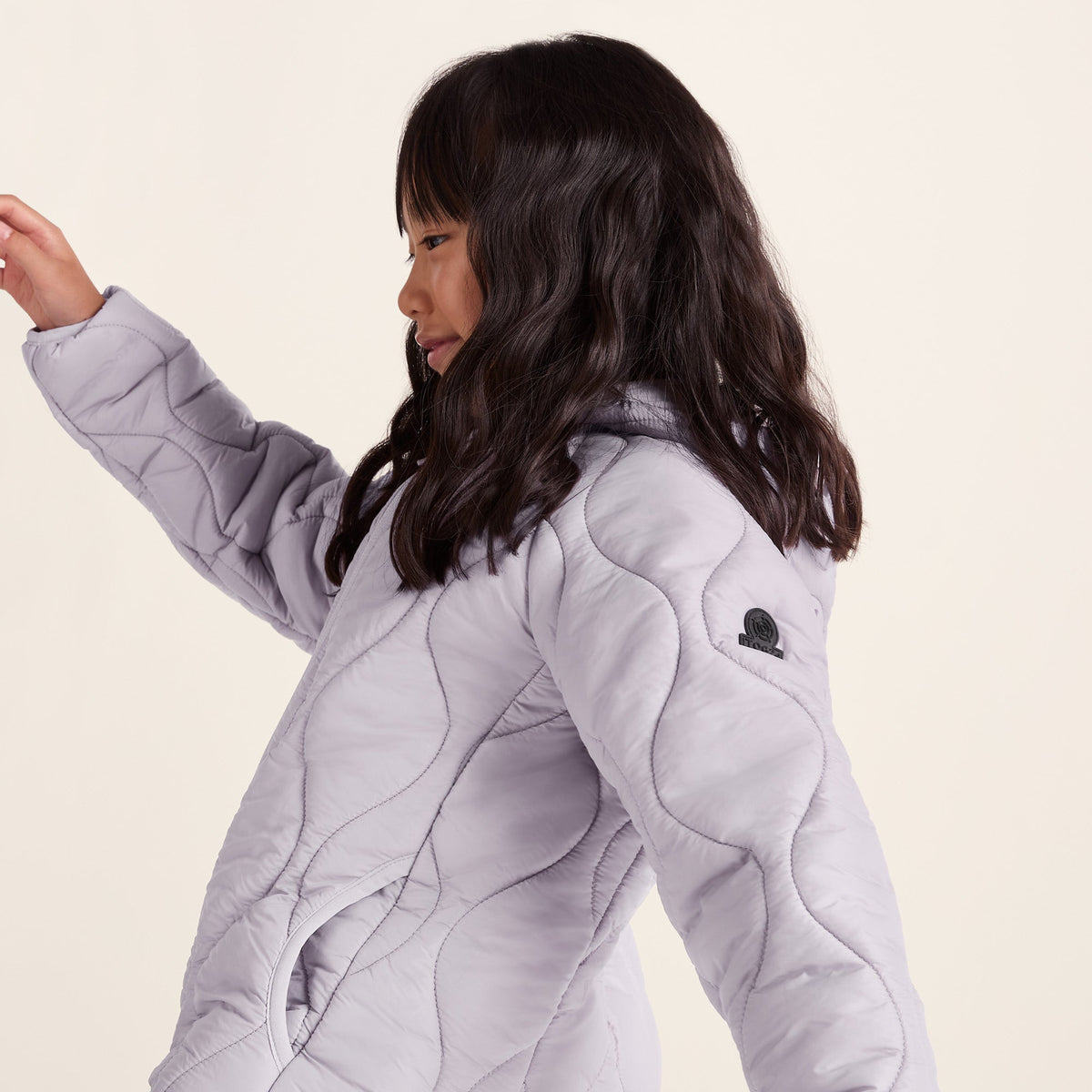 Arbor Kids Shower Resistant Padded Jacket - Lavender Grey - Image 5
