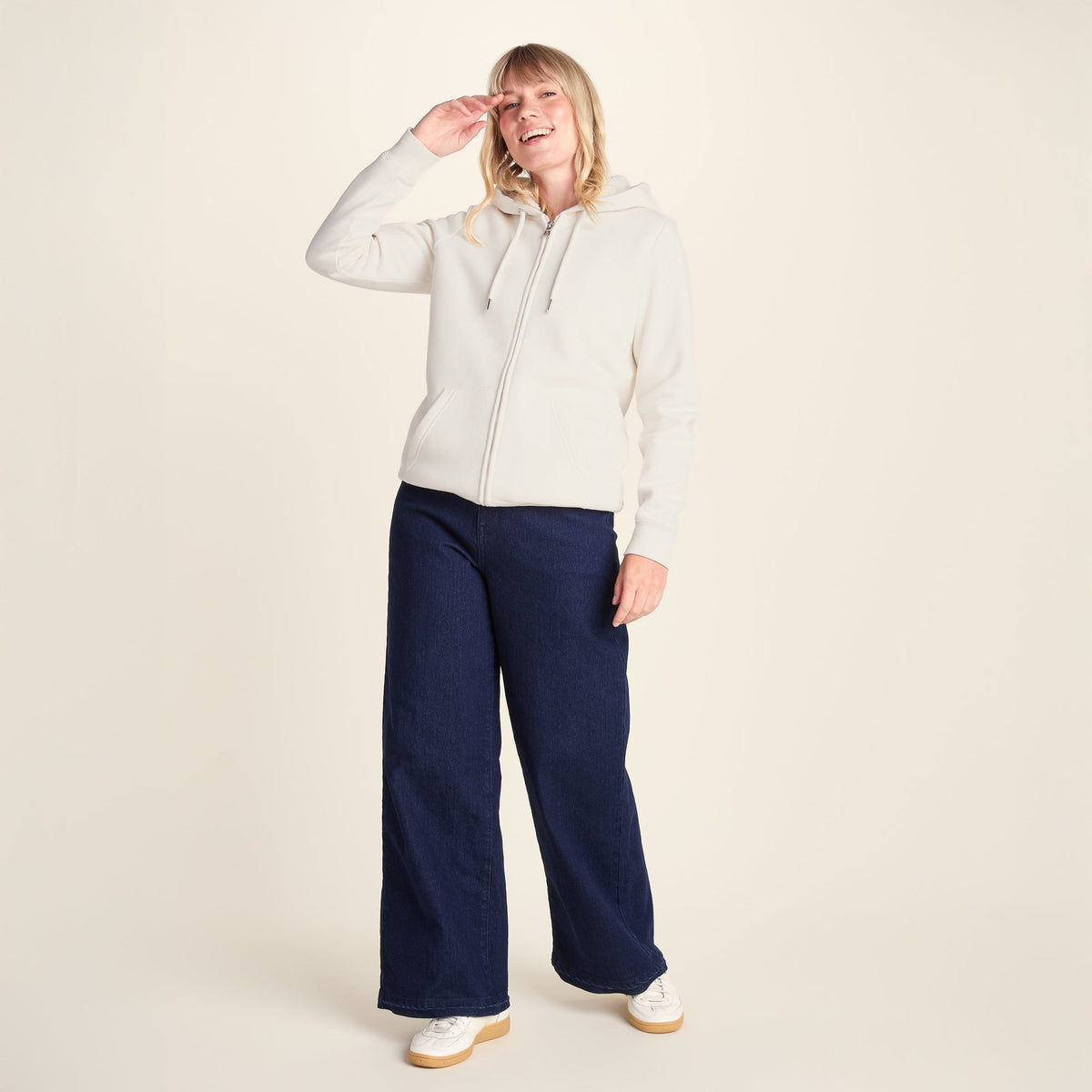 Bradshaw Womens Supersoft Sherpa Lined Zip Hoodie - Vanilla - Image 5