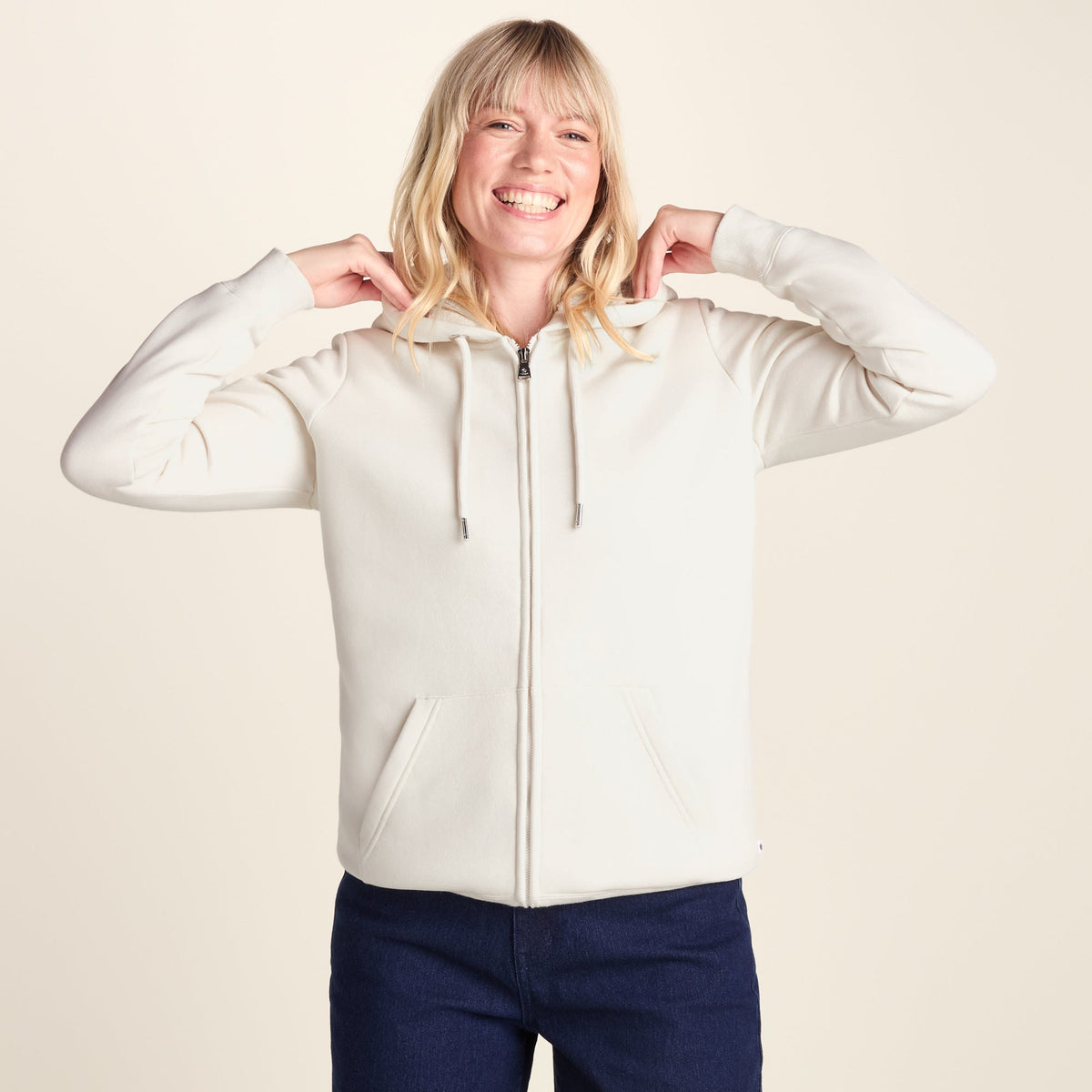 Bradshaw Womens Supersoft Sherpa Lined Zip Hoodie - Vanilla - Image 7