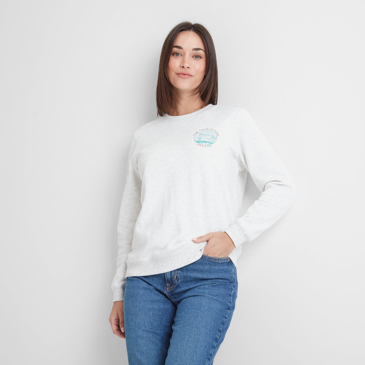 Castle Womens Supersoft Sweatshirt - Ice Grey Marl - Image 2
