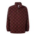 Charlton Mens Printed Midweight Microfleece Half Zip - Brown Checkerboard - Image 6