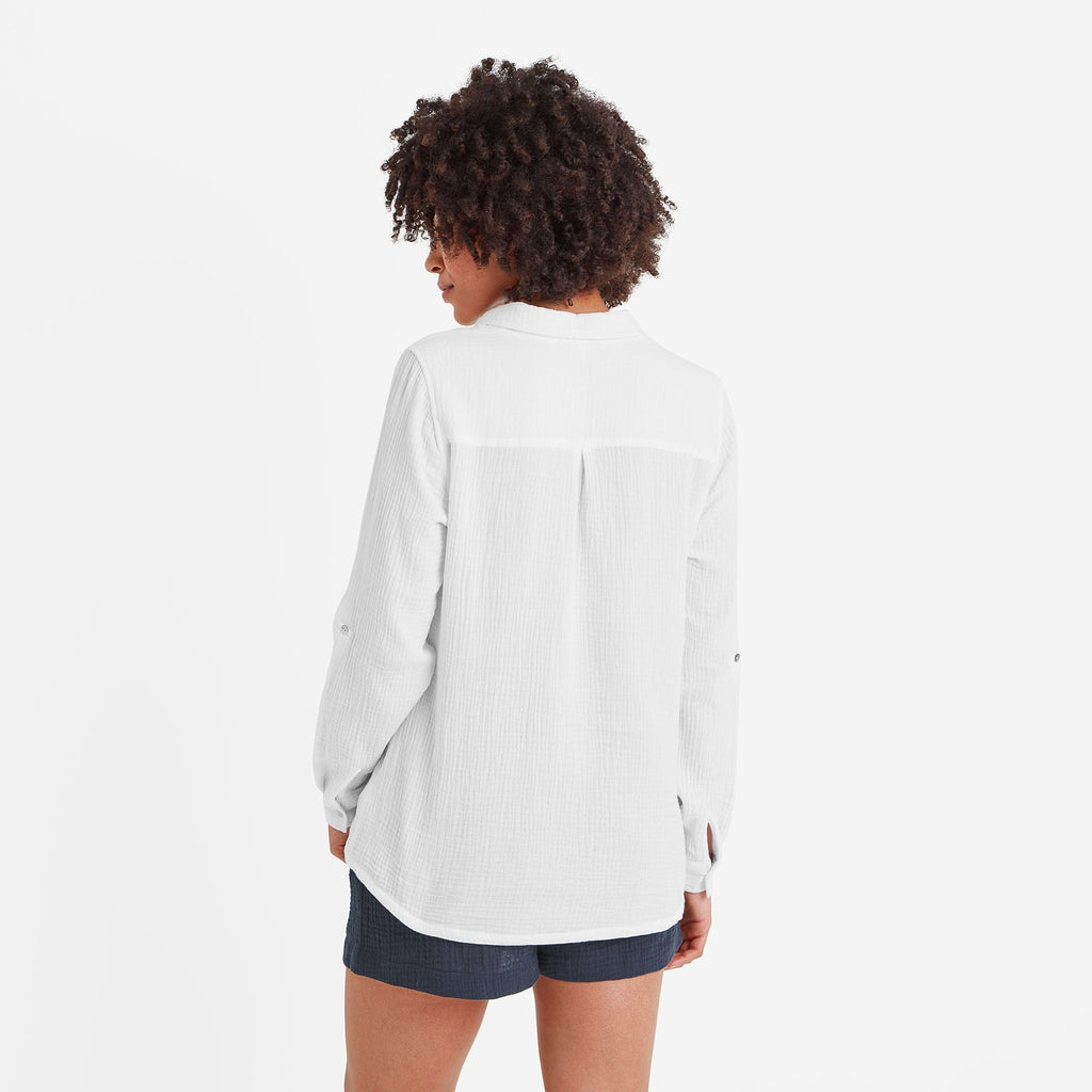 Cruise Womens Long Sleeve 100% Cotton Shirt - Optic White - Image 4