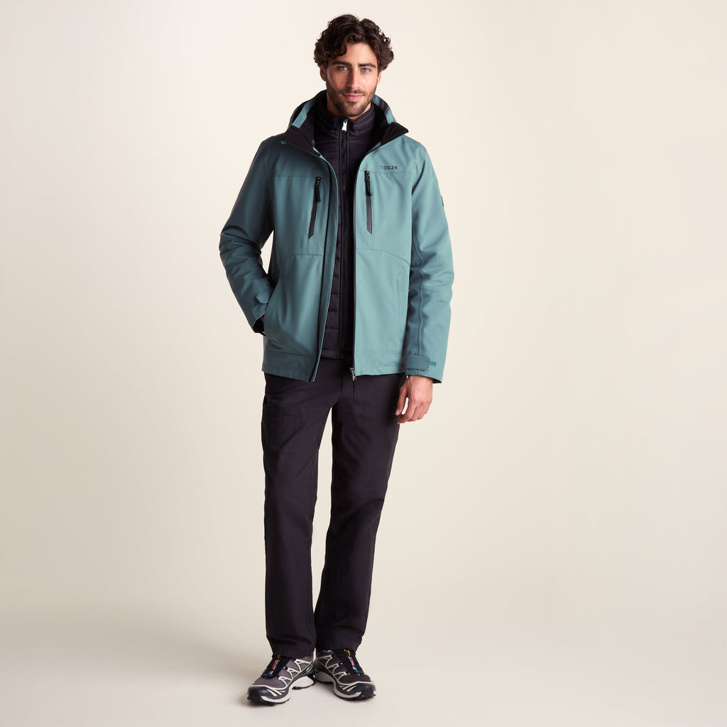Denton Mens 3-in-1 Waterproof Jacket - Light Teal - Image 2