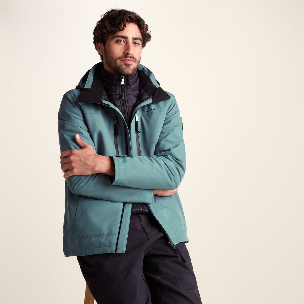 Denton Mens 3-in-1 Waterproof Jacket - Light Teal - Image 4