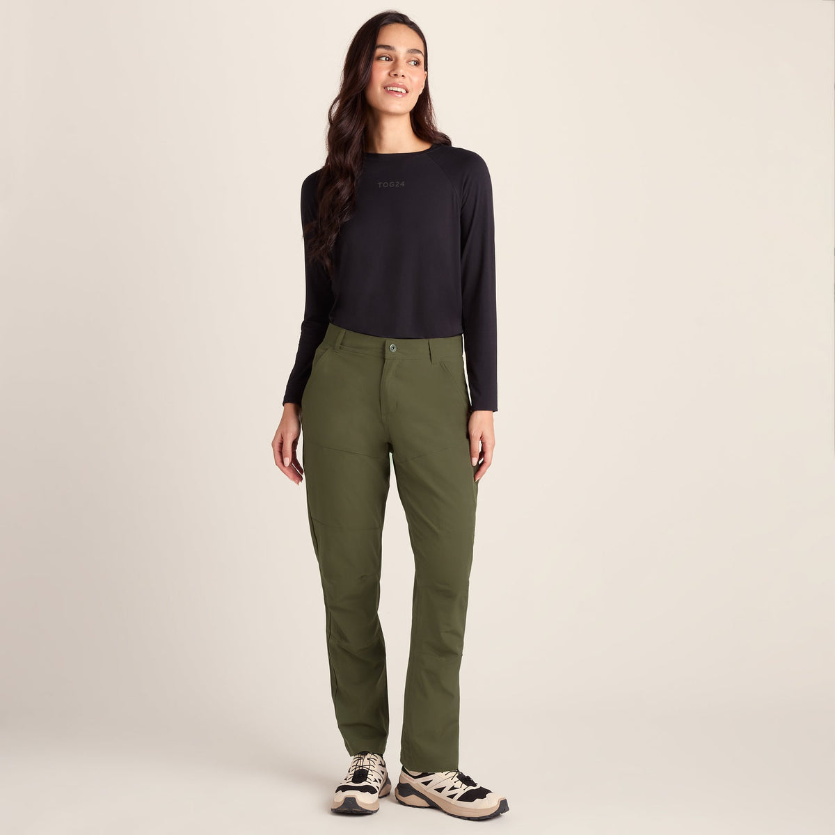 Denver Womens Walking Trousers Regular - Khaki - Image 2