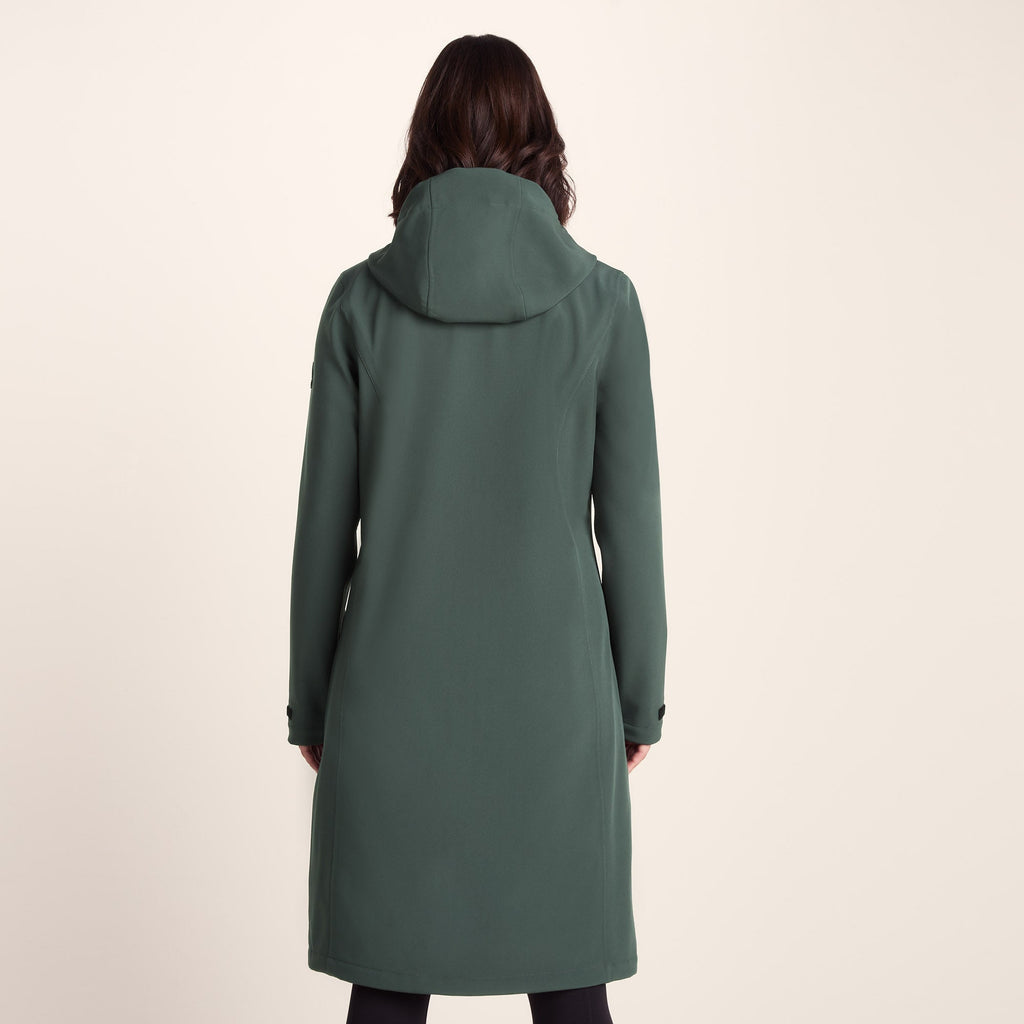 Enya Womens Longline Waterproof Softshell Jacket - Racing Green - Image 3