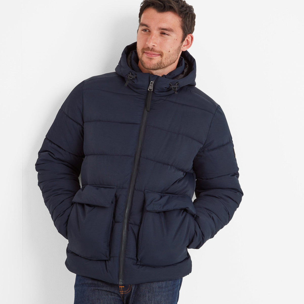 Hamilton Mens Padded Parka - Dark Indigo - Image 2