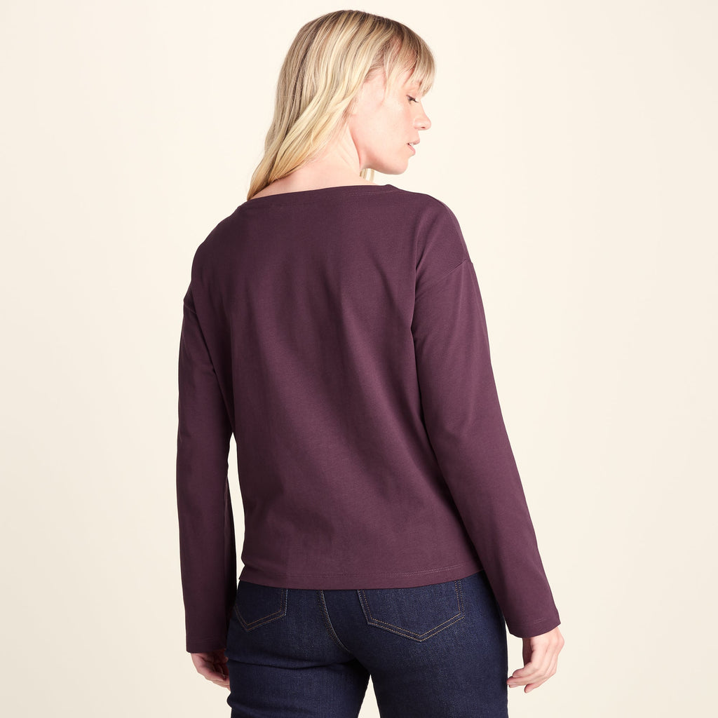 Ivy Womens Supersoft Cotton Boat Neck T-Shirt - Huckleberry - Image 3