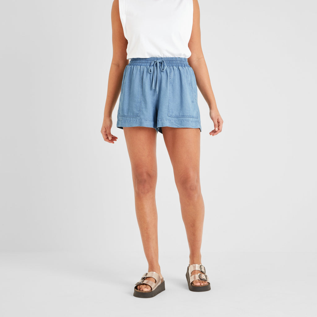Jessica Womens Tencel Lyocel Shorts - Faded Indigo - Image 5