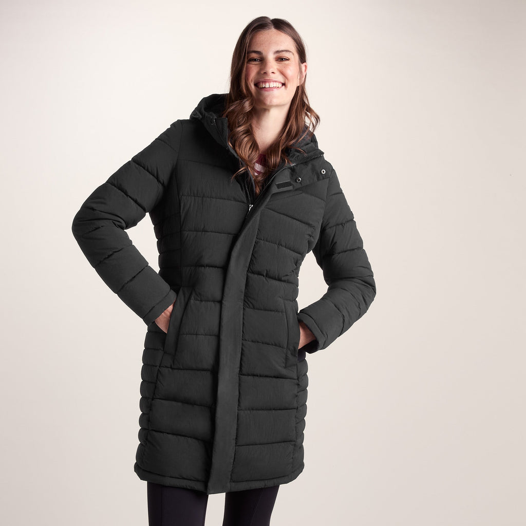 Kirkham Womens Long Shower Resistant Insulated Jacket - Black - Image 2