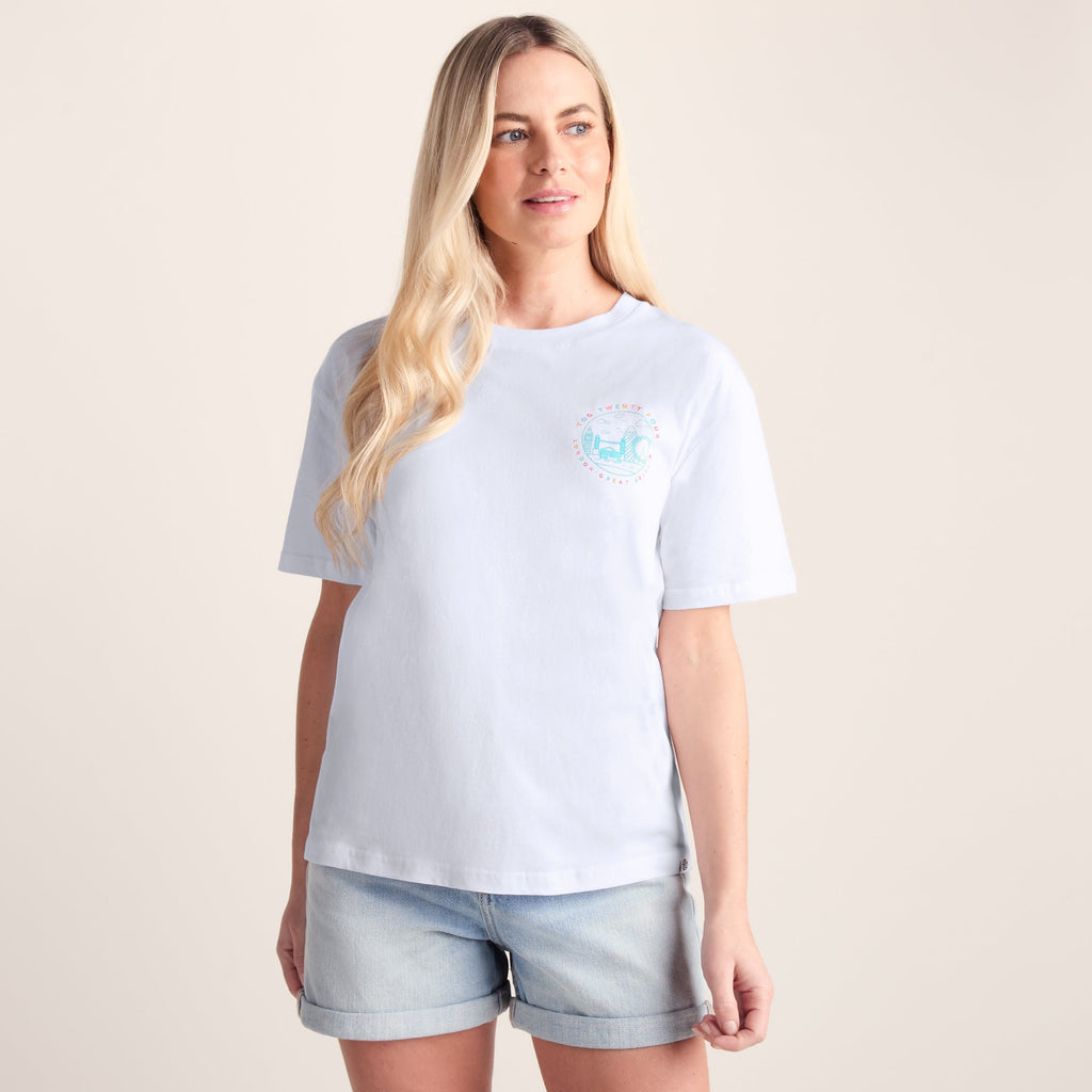 London Womens 100% Cotton Supersoft Relaxed Fit T-Shirt - Optic White - Image 6