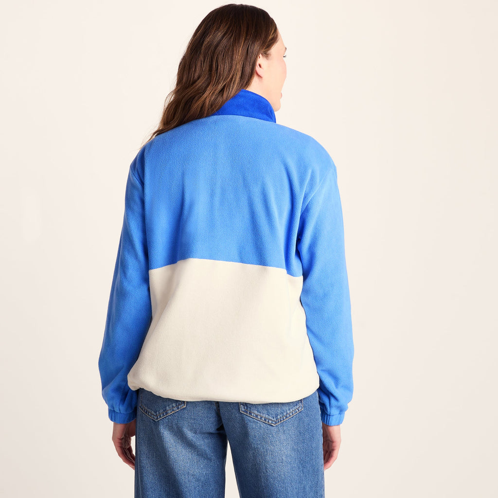 Lowca Womens Relaxed Fit 1/2 Zip Microfleece - Cornflower Blue - Image 3