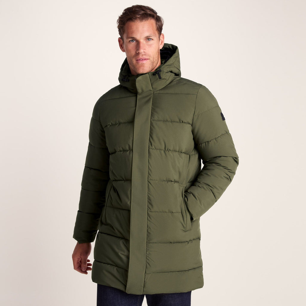 Preece Mens Long Shower Resistant Insulated Jacket - Khaki - Image 2