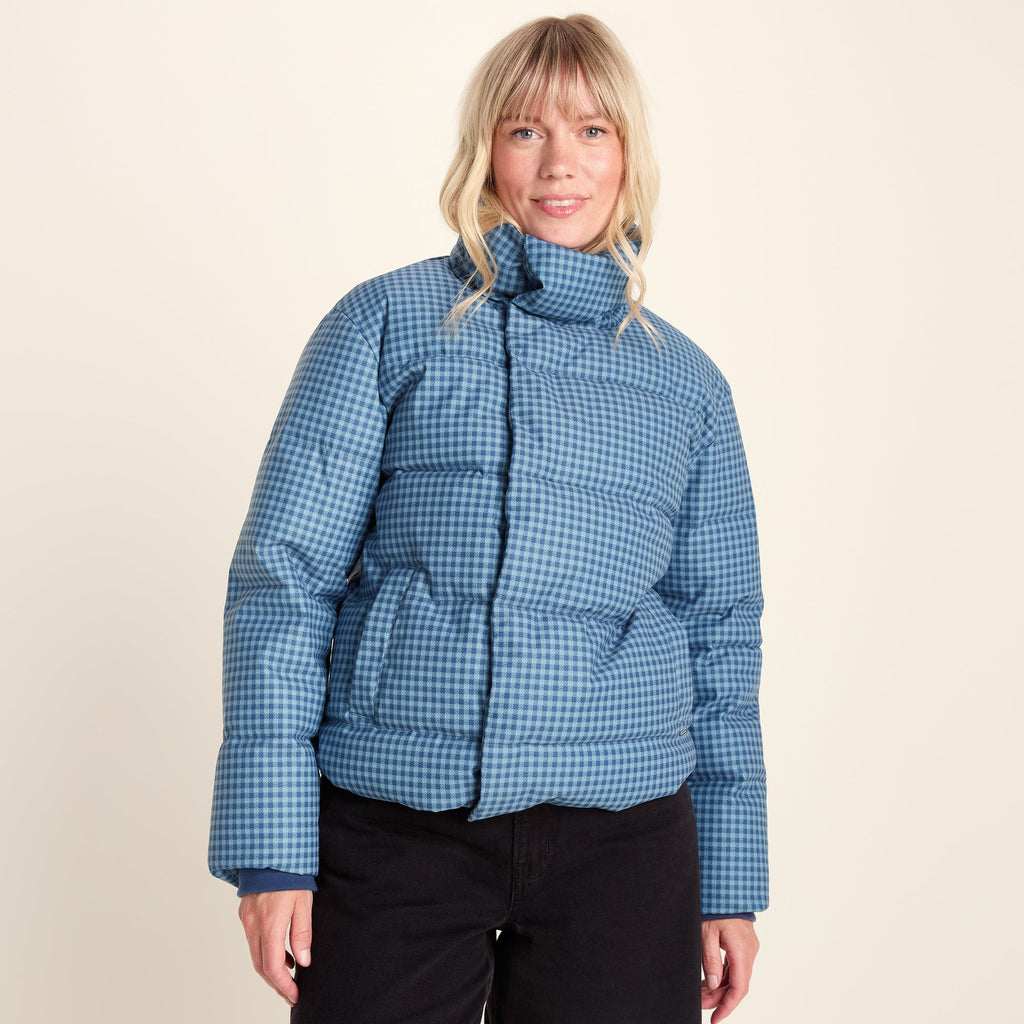 Radcliffe Womens Gingham Check Insulated Padded Jacket - Navy/Grey Gingham - Image 8