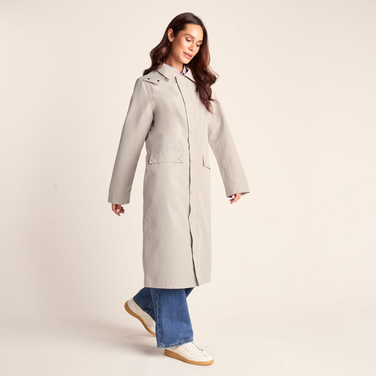 Remi Womens Classic Waterproof Car Coat - Cool Beige - Image 5
