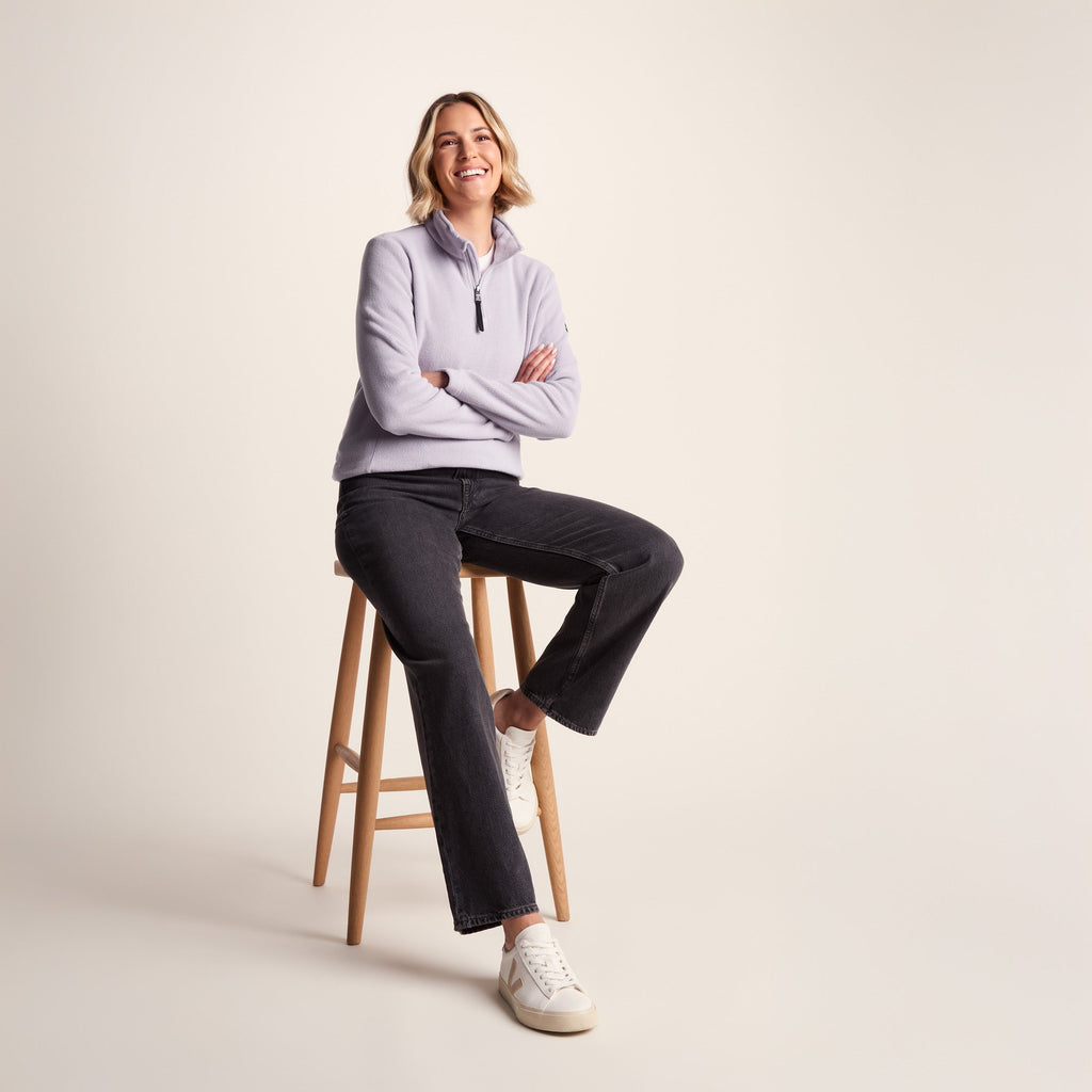 Revive Womens Quarter Zip Fleece - Lavender Grey - Image 5