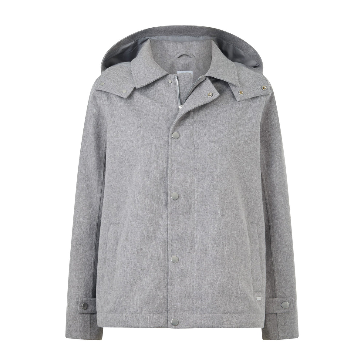 Robyn Womens Waterproof Short Trench Coat - Mid Grey Melange - Image 11
