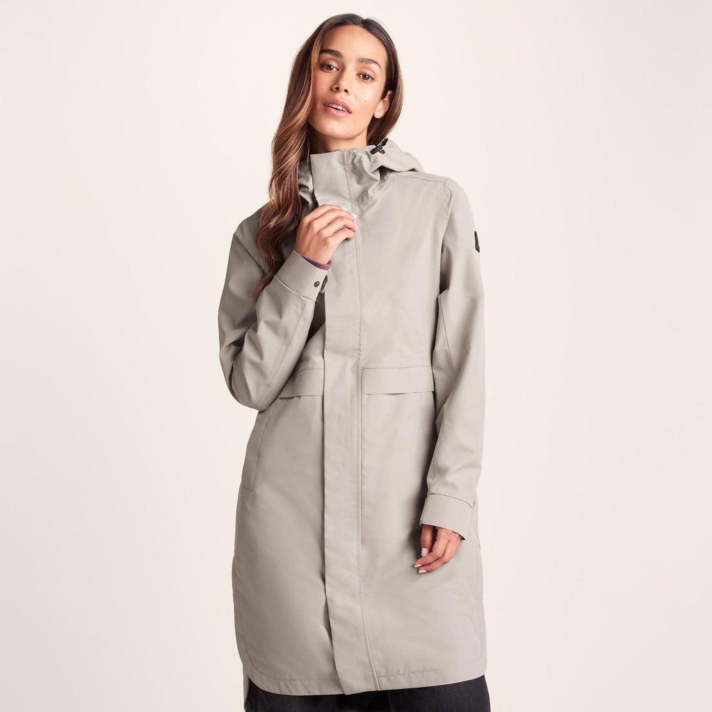 Saunter Womens Long Waterproof Jacket - Dark Taupe - Image 3