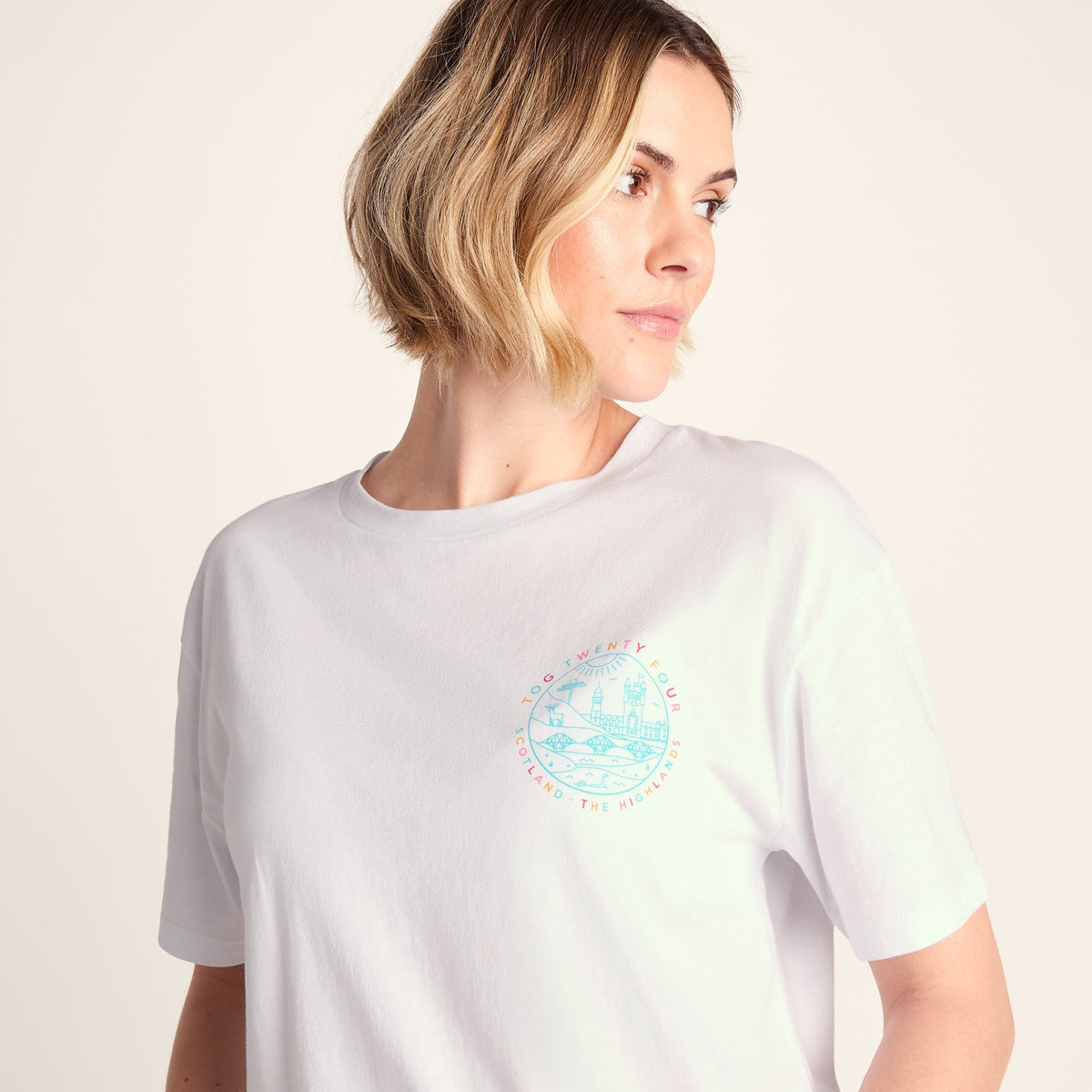 Scotland Womens 100% Cotton Supersoft Relaxed Fit T-Shirt - Optic White - Image 5