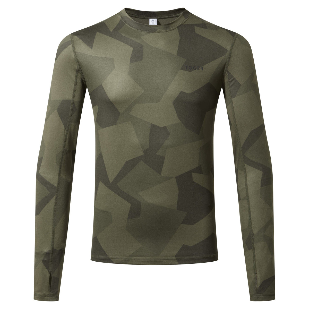 Snowdon Mens Thermal Crew Neck Base Layer - Khaki Camo Print - Image 7
