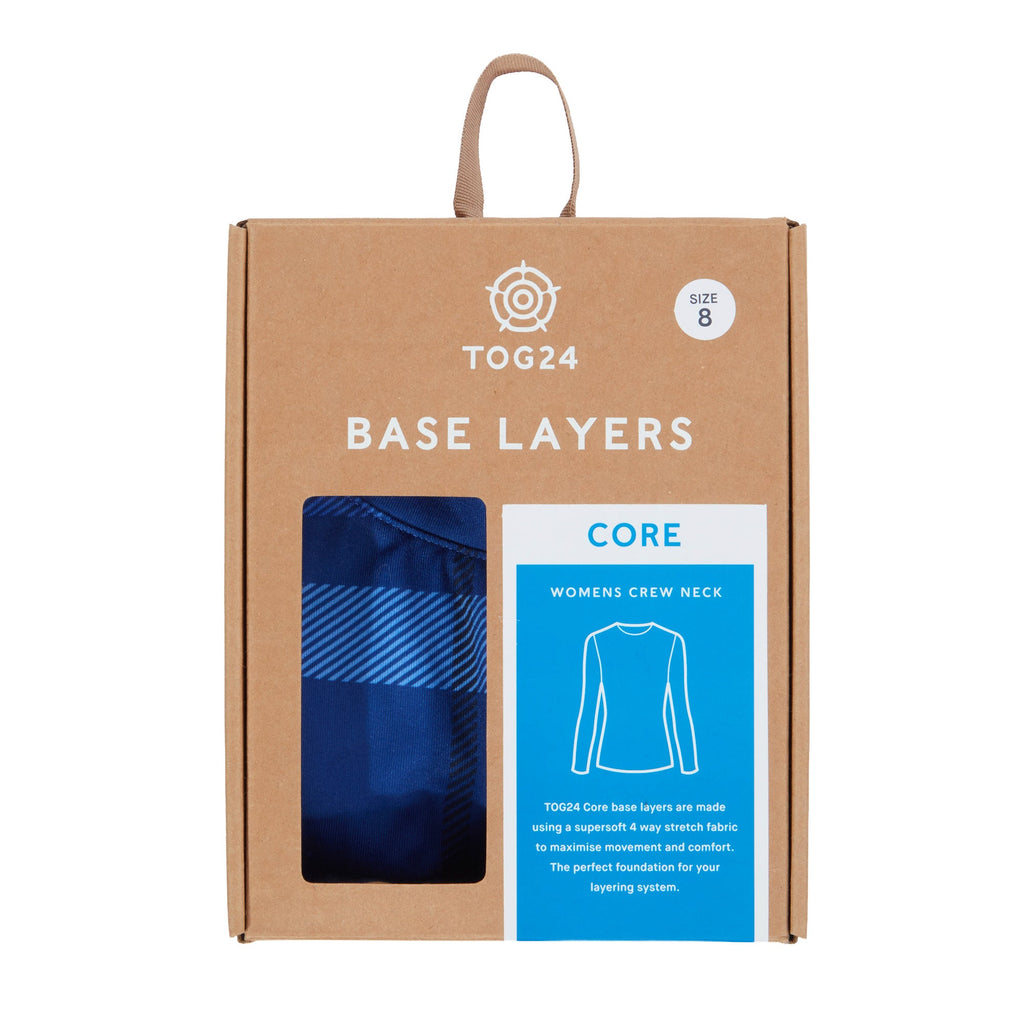 Snowdon Womens Thermal Crew Neck Base Layer - Cobalt Check - Image 7