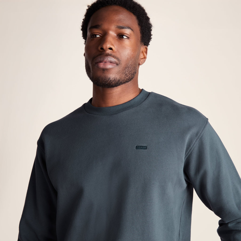 Warren Mens Relaxed Fit 100% Cotton Heavyweight Sweat - Aegean Teal - Image 5