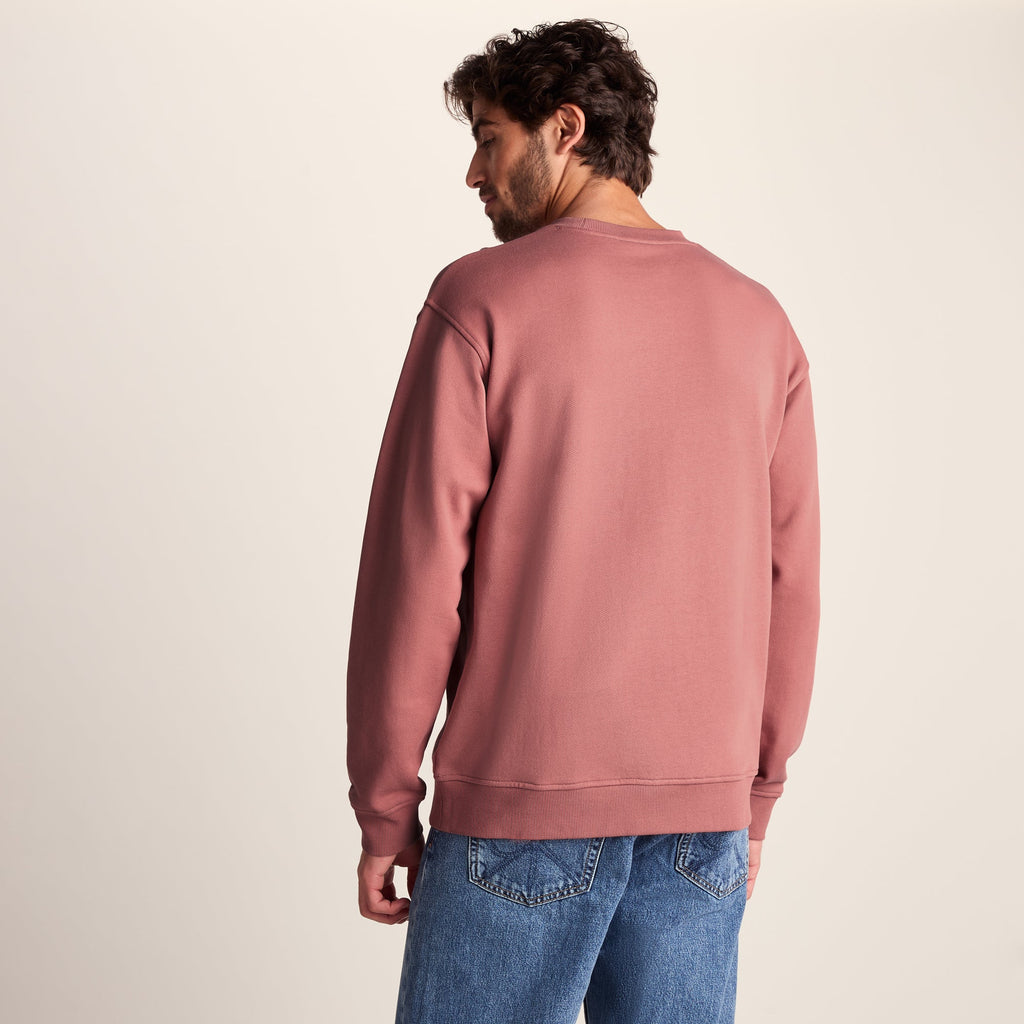 Warren Mens Relaxed Fit 100% Cotton Heavyweight Sweat - Redwood - Image 4