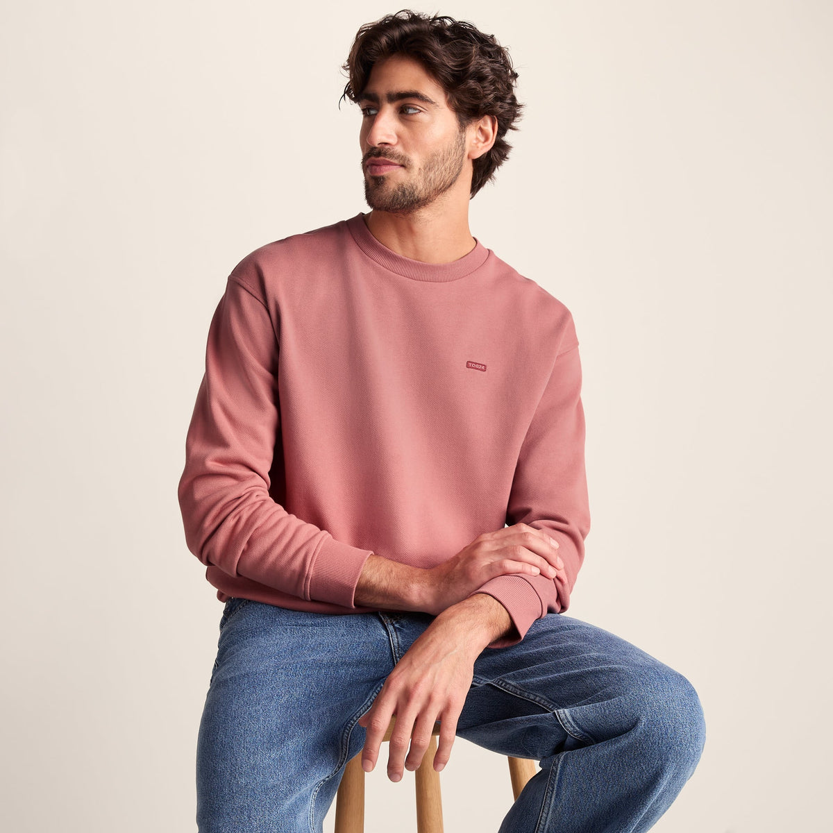 Warren Mens Relaxed Fit 100% Cotton Heavyweight Sweat - Redwood - Image 5