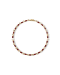 Burgundy Enamel and Crystal Barrel Necklace - Image 5