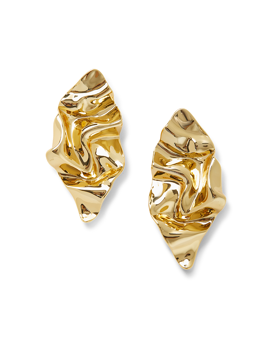 Crumpled Gold Earrings - Image 5