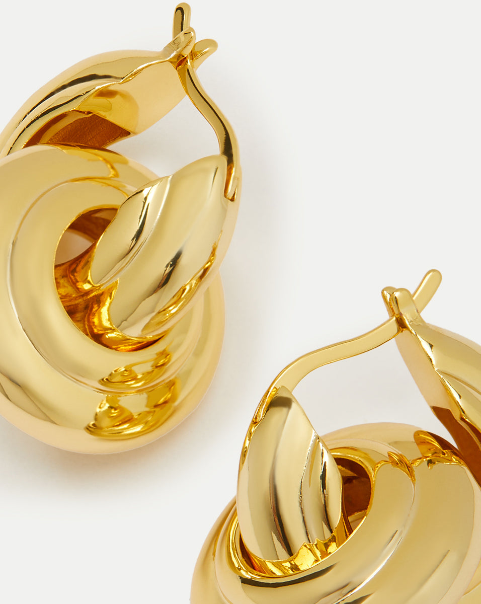 Interlocking Hoop Earrings - Image 2
