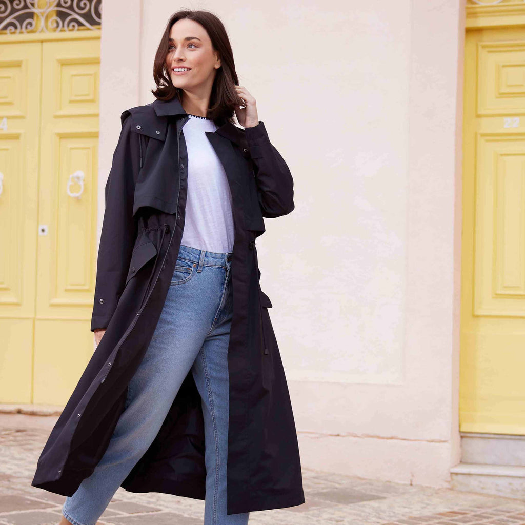 Alva Womens Waterproof Trench Coat - Black - Image 3