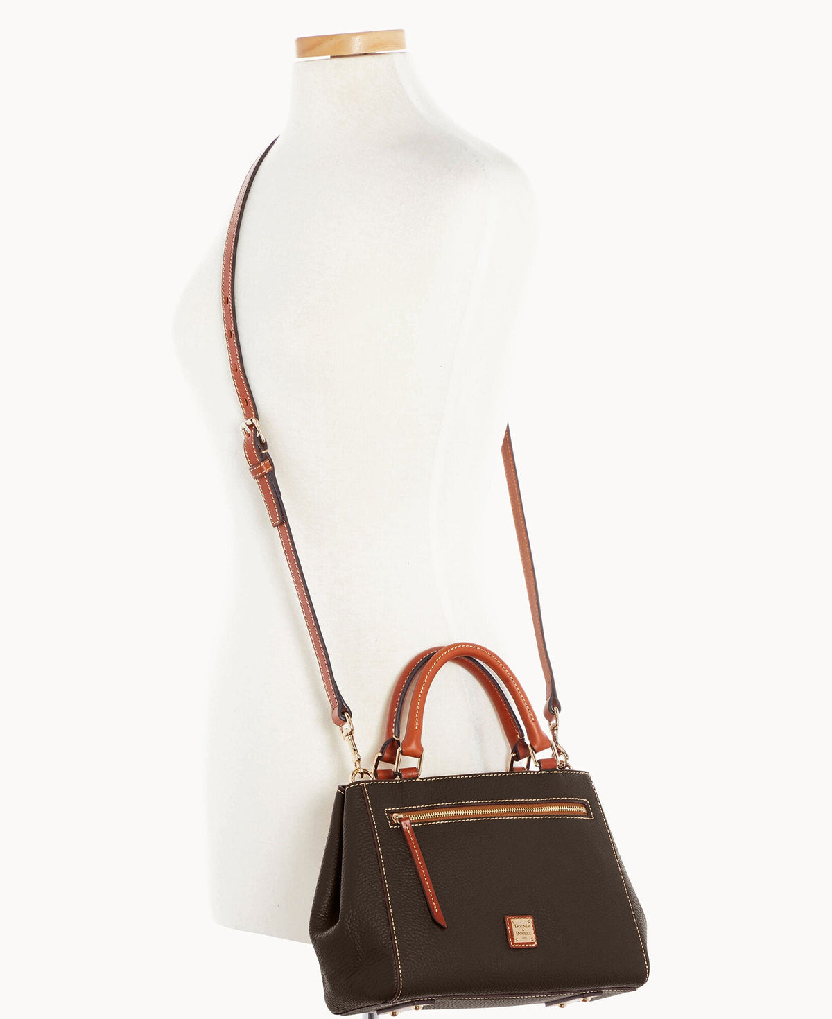 Pebble Grain Small Zip Satchel - Image 40