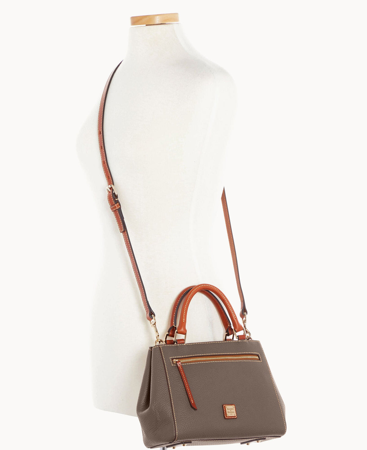 Pebble Grain Small Zip Satchel - Image 50