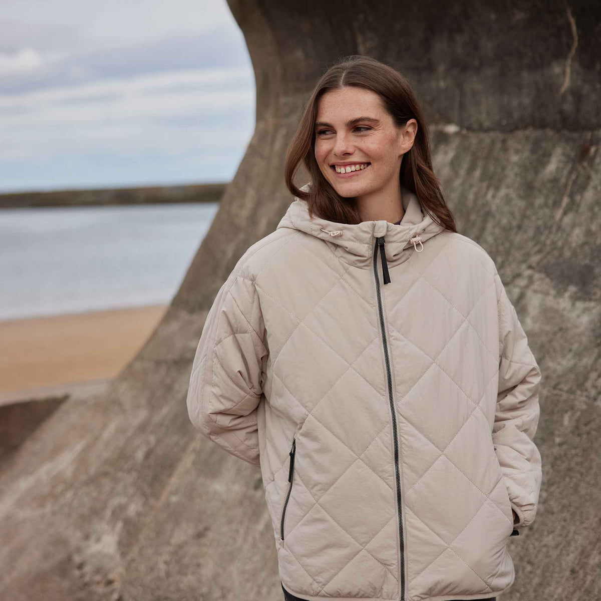 Corlae Womens Oversized Shower Resistant Insulated Jacket - Warm Cloud - Image 10