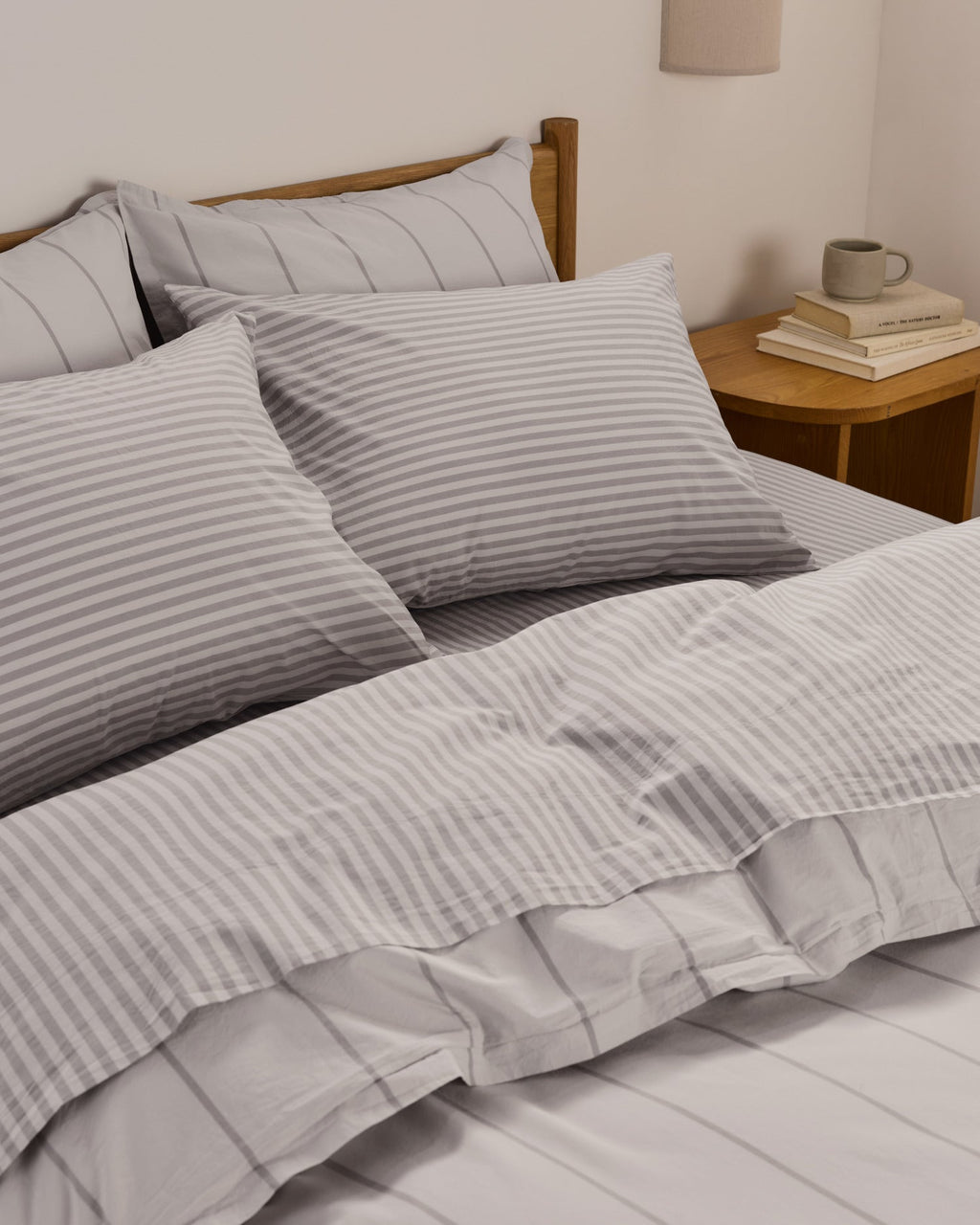Percale Sheet Set - Pebble Stripe K/CK - Image 4