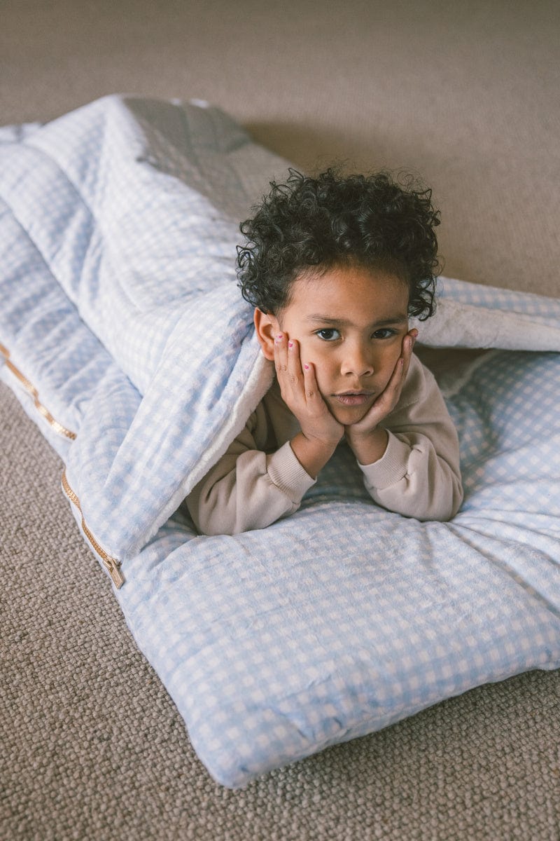 Sleeping Bag - Dusty Blue Gingham