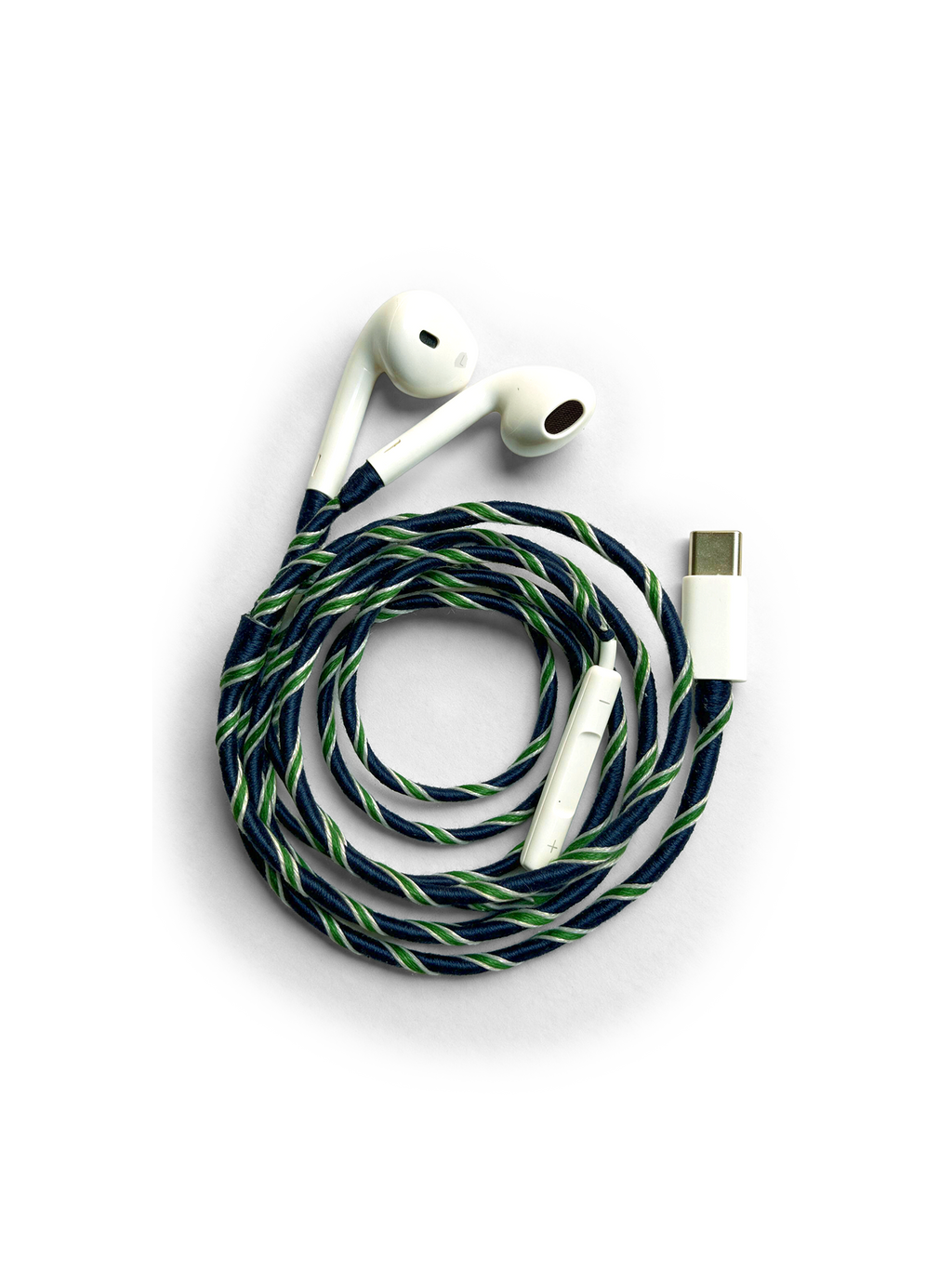 Blue Twist Hand-Wrapped Earphones - Image 2